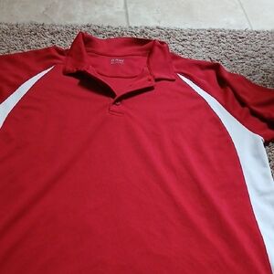 Red and White Men's Polo Shirt